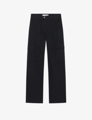 Shop Iro Women's Bla89 Mait High-rise Wide-leg Denim Jeans