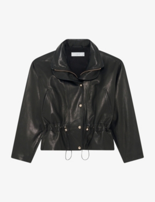 Shop Iro Women's Bla01 Serian Drawstring-waist Leather Jacket