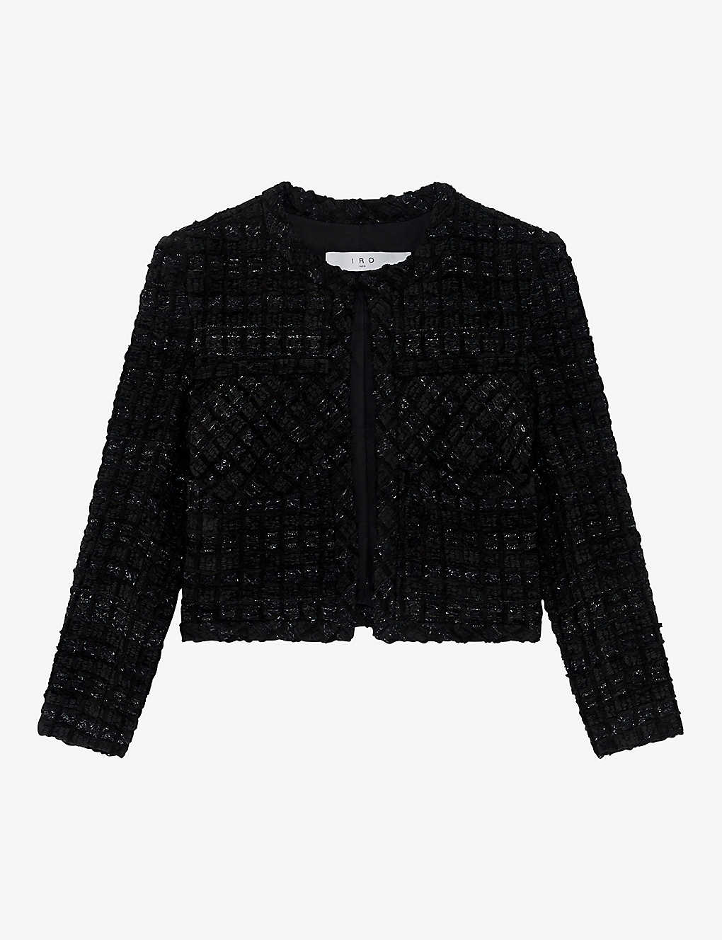 Shop Iro Womens Bla01 Giovani Patch-pocket Tweed Jacket