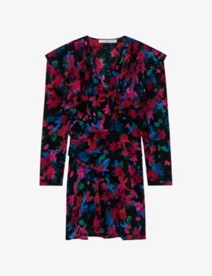 Shop Iro Women's Bla72 Masca Floral-print Silk Mini Dress In Multi-coloured