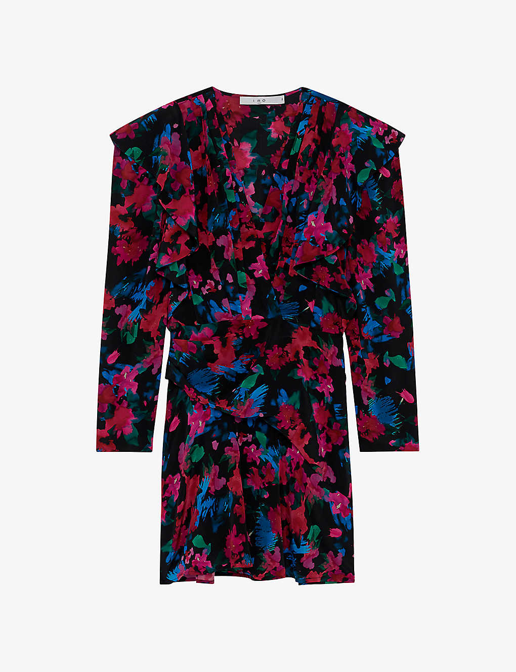 Shop Iro Womens Bla72 Masca Floral-print Silk Mini Dress In Multi-coloured