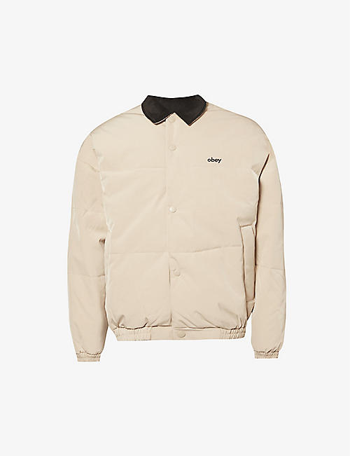 OBEY: Whispers logo-embroidered padded shell jacket