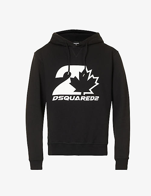 DSQUARED2: Brand-print regular-fit cotton-jersey hoody