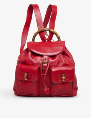 RESELFRIDGES - Pre-loved Gucci Bamboo leather backpack | Selfridges.com