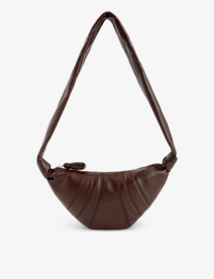 Lemaire Croissant Small Leather Cross-body Bag In Roasted Pecan