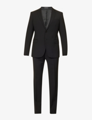 EMPORIO ARMANI - Single-breasted notched-lapel regular-fit wool suit ...