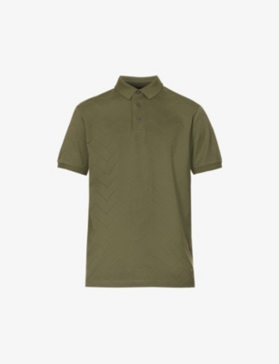 Emporio Armani patterned-jacquard Cotton Polo Shirt - Farfetch