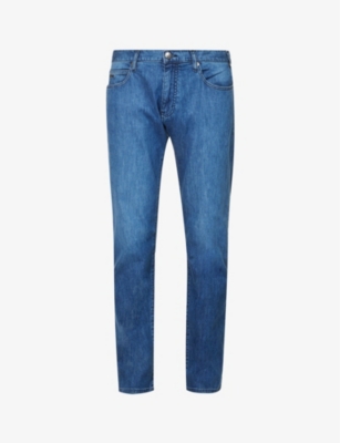 EMPORIO ARMANI - Straight-leg slim-fit stretch-denim jeans