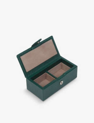 SMYTHSON: Mini Panama cross-grain leather cufflink box