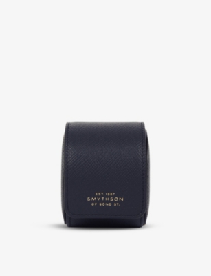 SMYTHSON: Panama logo-embossed single leather watch roll 8cm