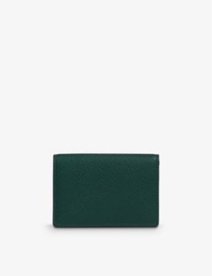 SMYTHSON: Panama logo-embossed folded leather card case