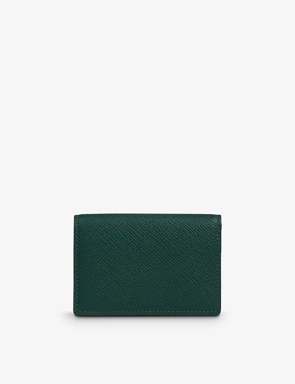 Smythson Green Panama Logo-embossed Folded Leather Card Case