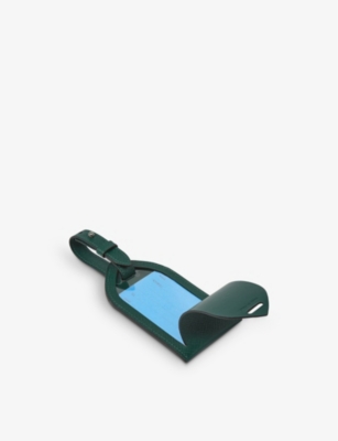 SMYTHSON: Panama logo-embossed leather luggage tag