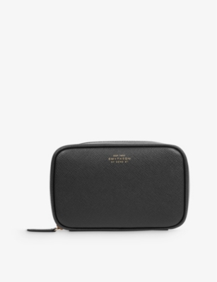 SMYTHSON: Foiled-logo leather cosmetics case