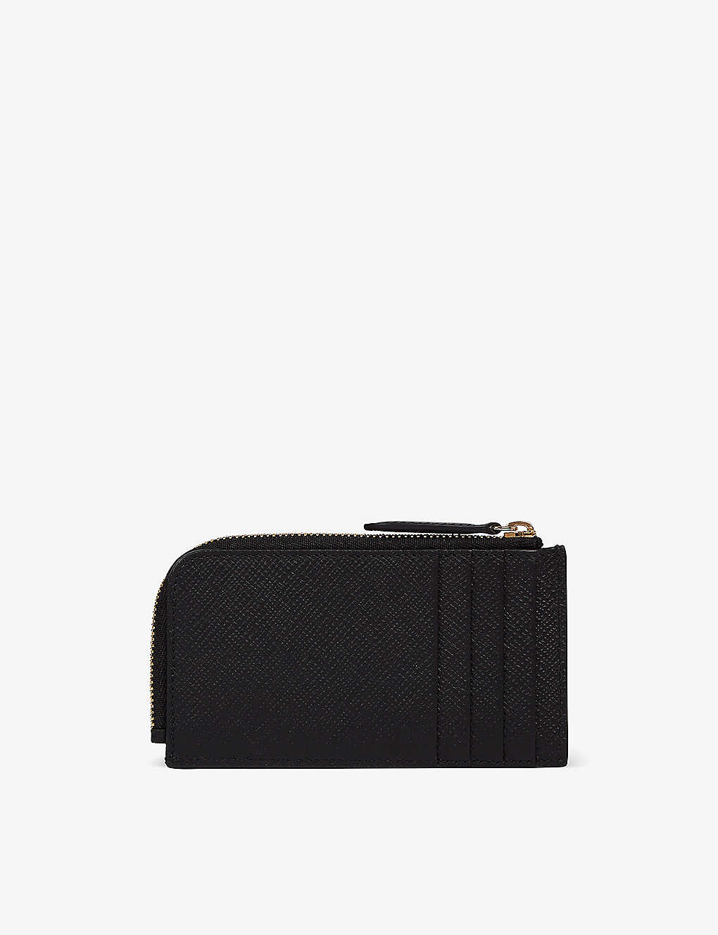 Smythson Womens Black Panama Logo-embossed Four-card Leather Coin Purse