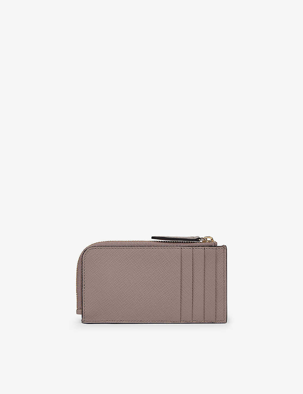 Smythson Panama Logo-embossed Four-slot Leather Coin Purse In Brown
