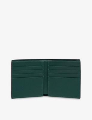 Shop Smythson Green Panama Grained Leather Wallet