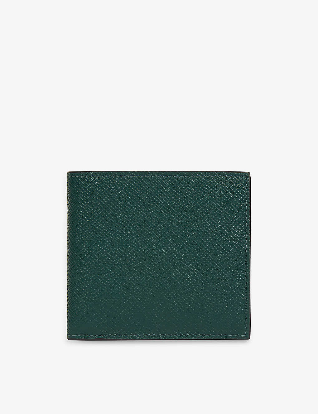 Smythson Green Panama Grained Leather Wallet