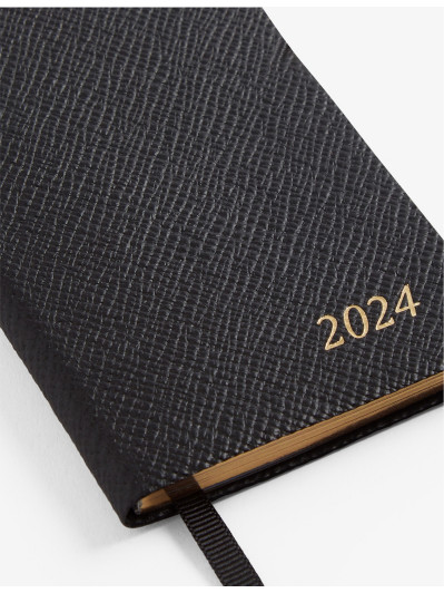 SMYTHSON - 2024 Panama Wafer leather weekly diary 7cm x 10cm
