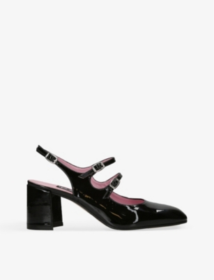 Carel Banana Leather Mary Jane Slingback Pumps In Black