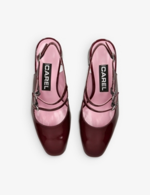 CAREL WOMENS WINE BANANA PATENT-LEATHER MARY JANE HEELS EUR 38.5 / 5.5 UK 