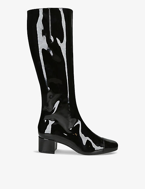 CAREL: Malaga patent-leather heeled knee-high boots