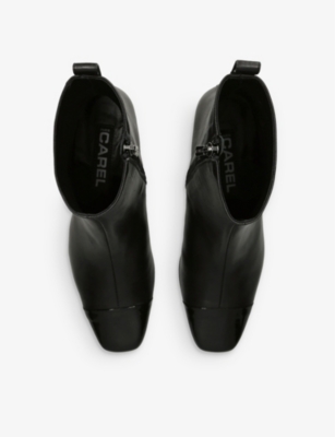 Shop Carel Womens Black Estime Patent-toe Leather Ankle Boots
