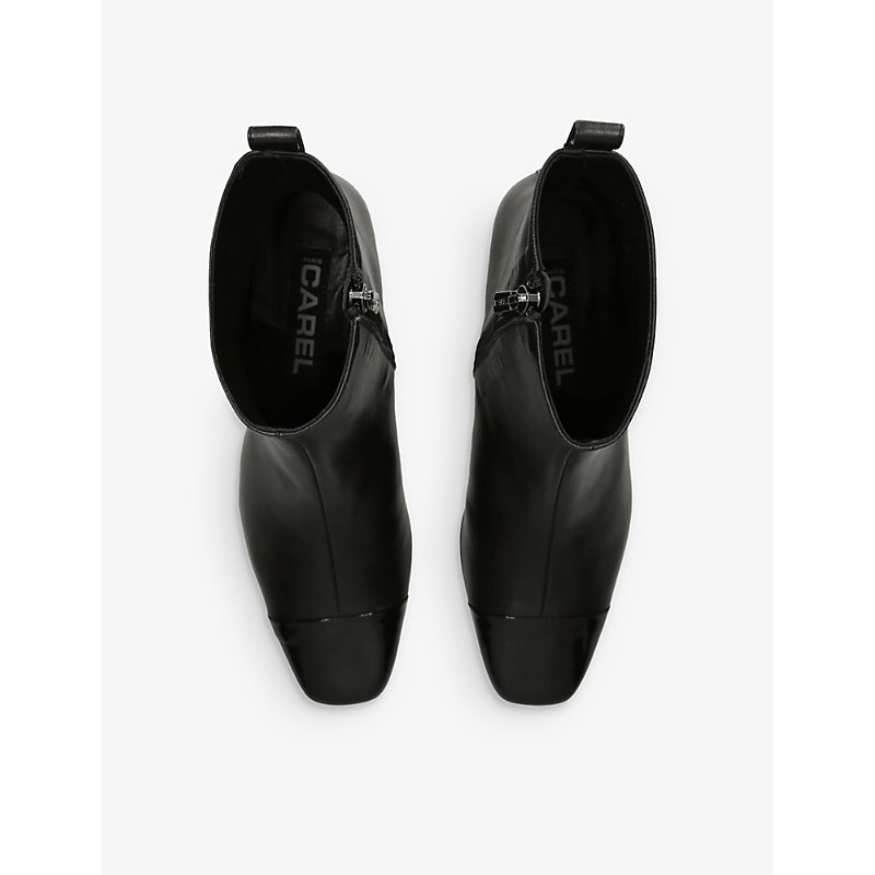 Shop Carel Estime Patent-toe Leather Ankle Boots In Black