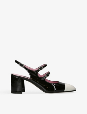 Shop Carel Womens Blk/white Papaya Sling-back Leather Courts