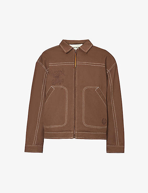 HONOR THE GIFT: Script Carpenter logo-embroidered cotton jacket