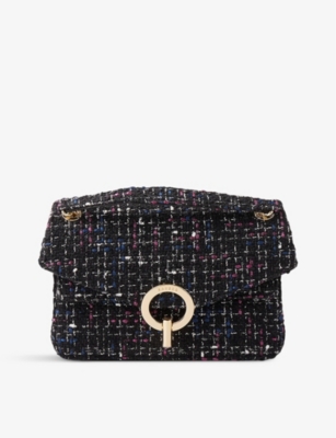 SANDRO YZA chain strap tweed shoulder bag