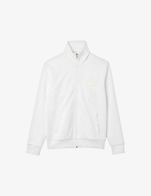 SANDRO: Logo-embroidered high-neck cotton-jersey track jacket