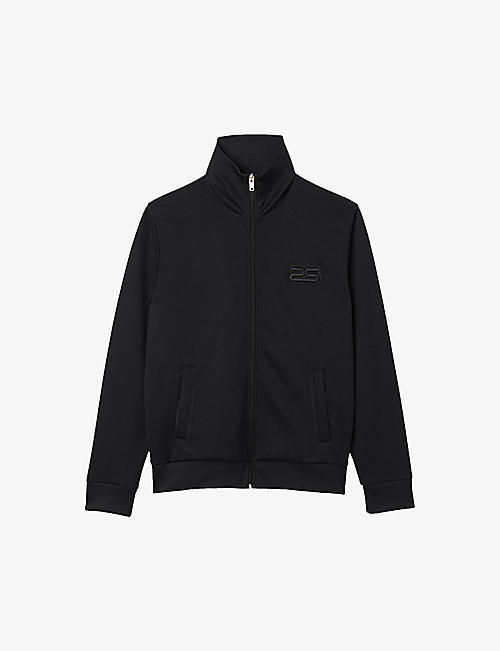 SANDRO: Logo-embroidered high-neck cotton-jersey track jacket