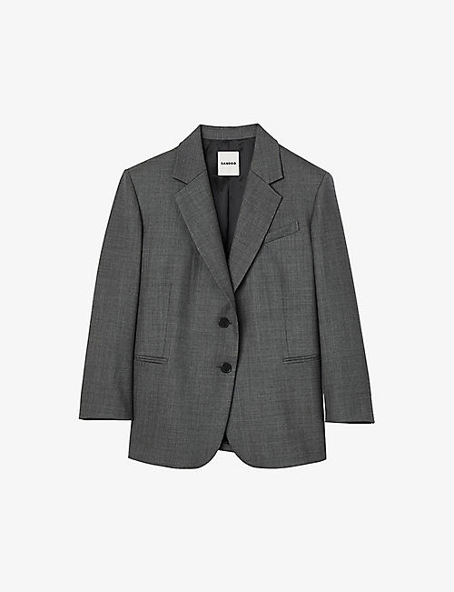 SANDRO: Babo relaxed-fit stretch-wool blazer