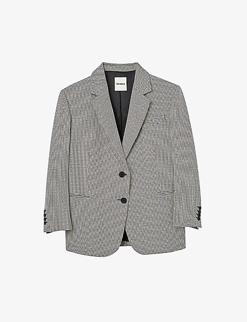 SANDRO: Toinou rhinestone-embellished relaxed-fit woven blazer
