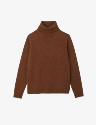 Sandro Mens Bruns Turtleneck Knitted Wool-blend Jumper