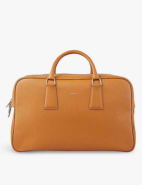 SANDRO: Logo-print grained faux-leather bowling bag