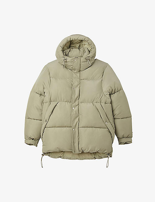SANDRO: Padded hooded woven coat