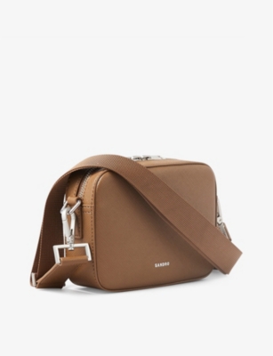 SANDRO: Logo-embellished leather cross-body bag