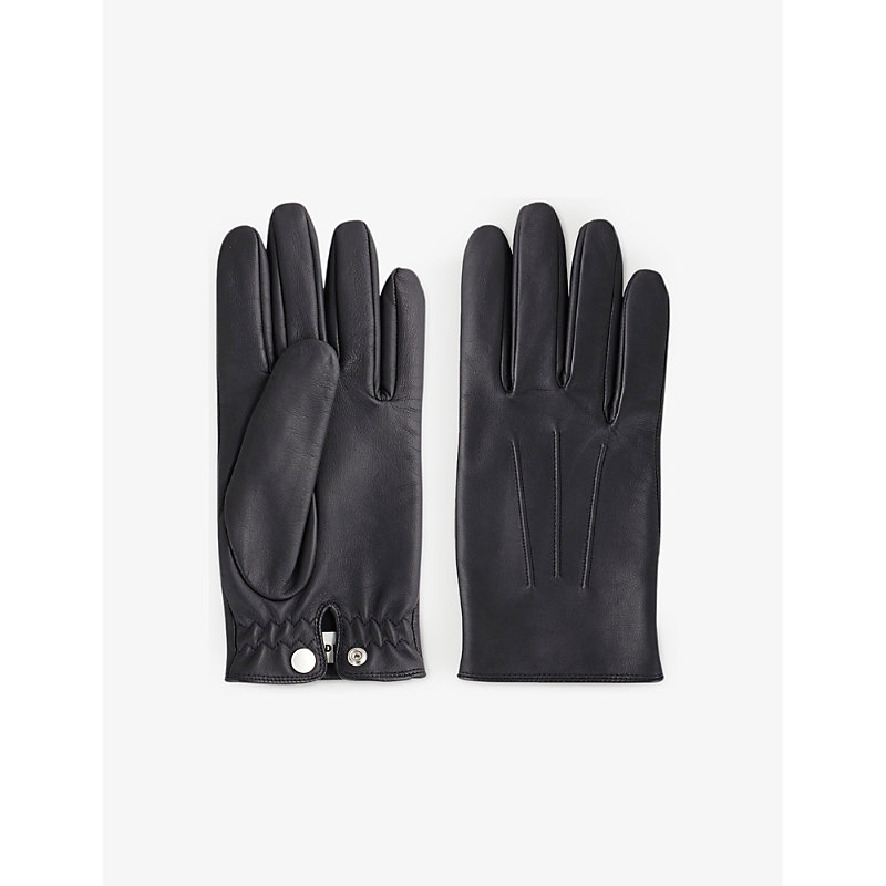 Sandro Gants Leather Gloves In Noir / Gris