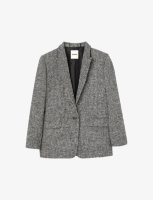 Sandro checked cheap wool blazer