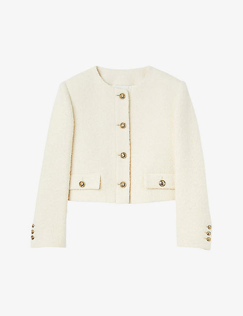 SANDRO: Walle cropped knitted jacket