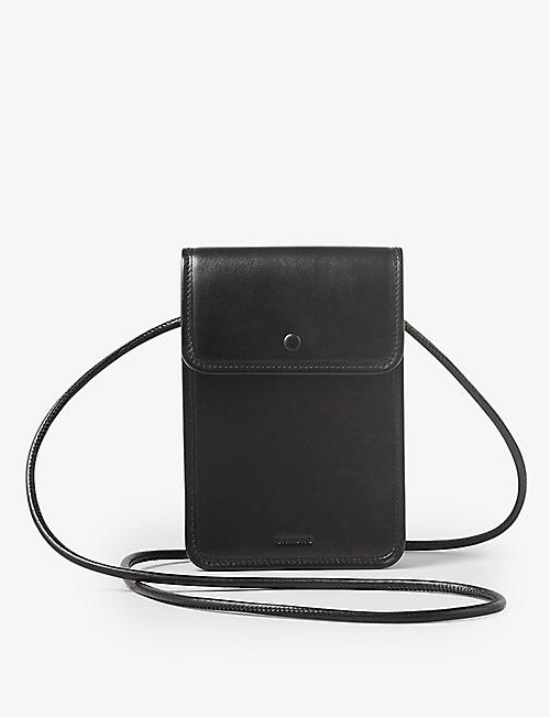 SANDRO: Dealer buttoned leather crossbody bag