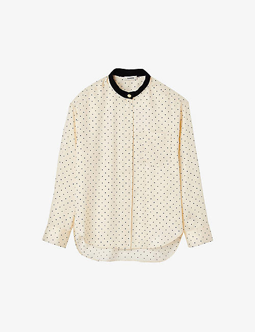 SANDRO: Precy polka-dot woven shirt