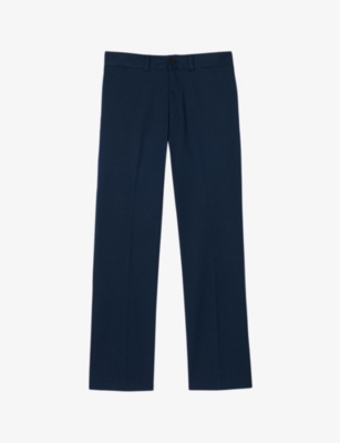 SANDRO: Straight-leg mid-rise stretch-cotton trousers