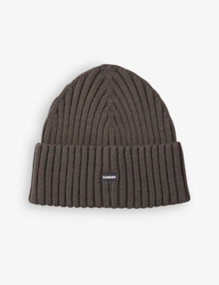Sandro Ribbed Knit Cuffed Beanie In Verts