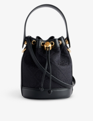 Tory Burch Women's 't Monogram' Bucket Bag - Black - Bucket Bags