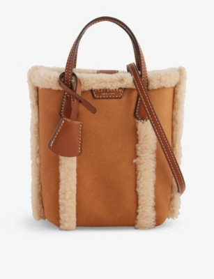 TORY BURCH Perry mini shearling tote bag