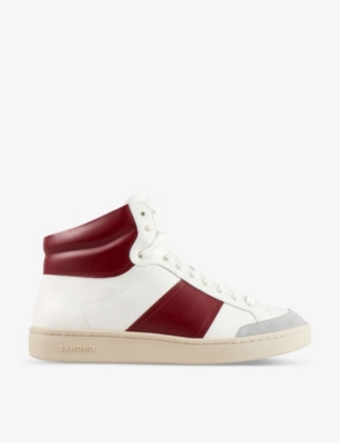SANDRO SANDRO MEN'S ROUGES RETRO HI CONTRAST-PANEL LEATHER HIGH-TOP TRAINERS