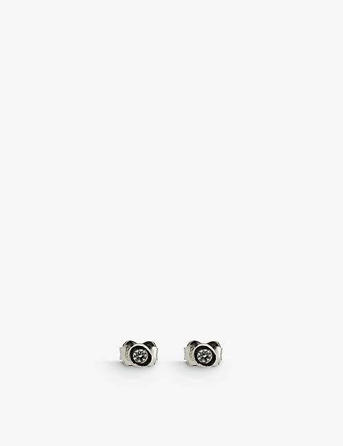 PEARLS BEFORE SWINE: 925 sterling-silver and 0.04ct diamond stud earrings